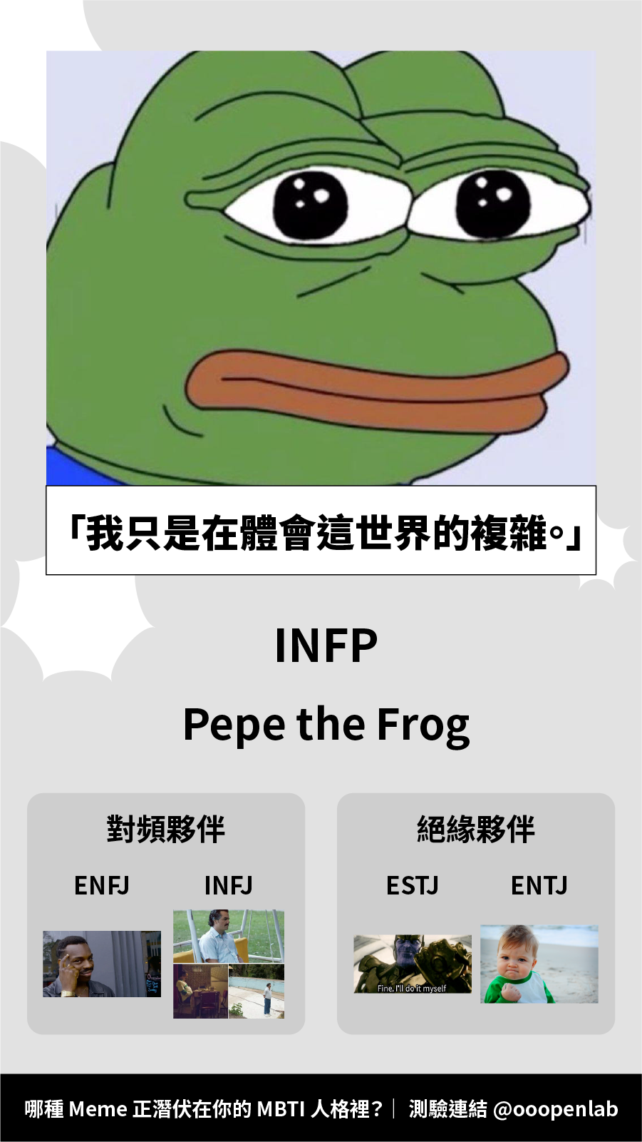 哪種Meme 正潛伏在你的MBTI 人格裡？ - Result